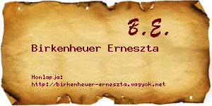 Birkenheuer Erneszta névjegykártya